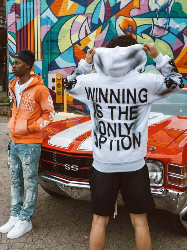 Cross-Border Hip-Hop Hoodie Personalized Embroidered Zipper Hoodie Foreign Trade Spray-Printed Oversized Winter Clothing