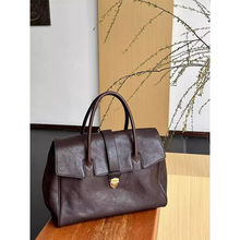 2024新款复古手提大容量公文包高级女士托特包大容量商务通勤包