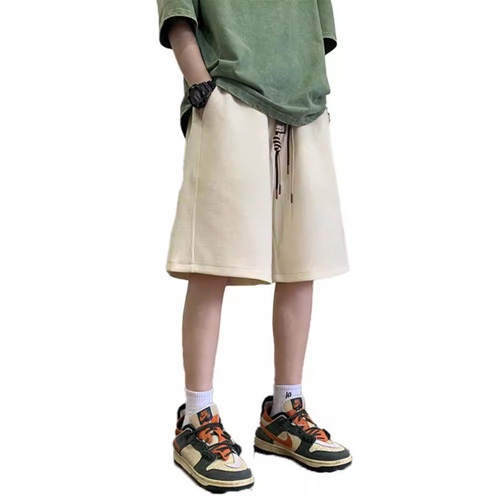 Men's Summer Thin Wafer Shorts, Loose Fit Large Size, Casual American Style Athletic Bottoms, 5-Inch Hem Male