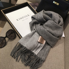 多用途 100% ウールピュアウールスカーフ女性用ソリッドカラーステッチデザイン両面カシミアショール冬暖かいスカーフ