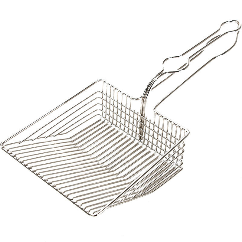 Nueva pala de arena para gatos de acero inoxidable, herramienta de pala de mierda de orificio fino, suministros de limpieza para gatos, venta directa de fábrica de pala de arena para gatos de metal