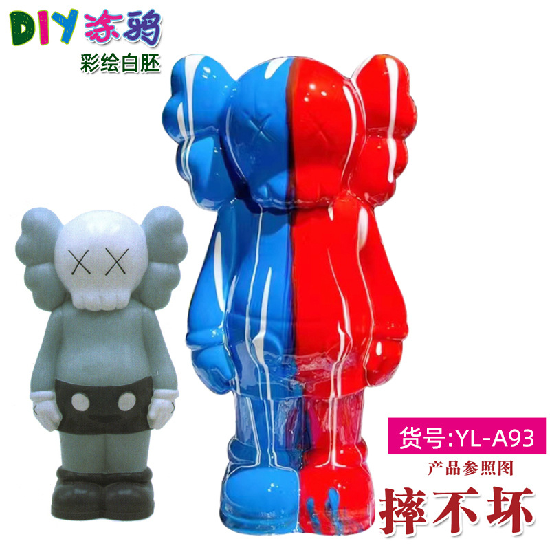 Gran vinilo yeso muñeca embrión blanco al por mayor puntada alcancía gran puntada artesanal DIY colorear blanco