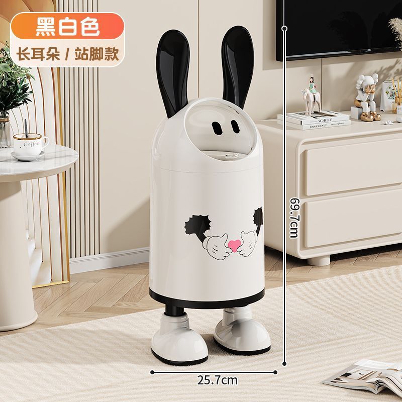 ウサギの耳のゴミ箱のかわいい家庭の客間の寝室のトイレの子供の部屋はふたをひっくり返して紙のかごの高い顔の値の収納桶を持ちます。|undefined