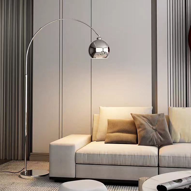 High-End Atmospheric Italian-Style Light Luxury Modern Art Ornament Silver Fishing Lamp Floor Lamp Next to the Sofa in the Living Room High-End Atmospheric Italian-Style Light Luxury Modern Art Ornament Silver Fishing Lamp Floor Lamp Next to the Sofa in the Living Room