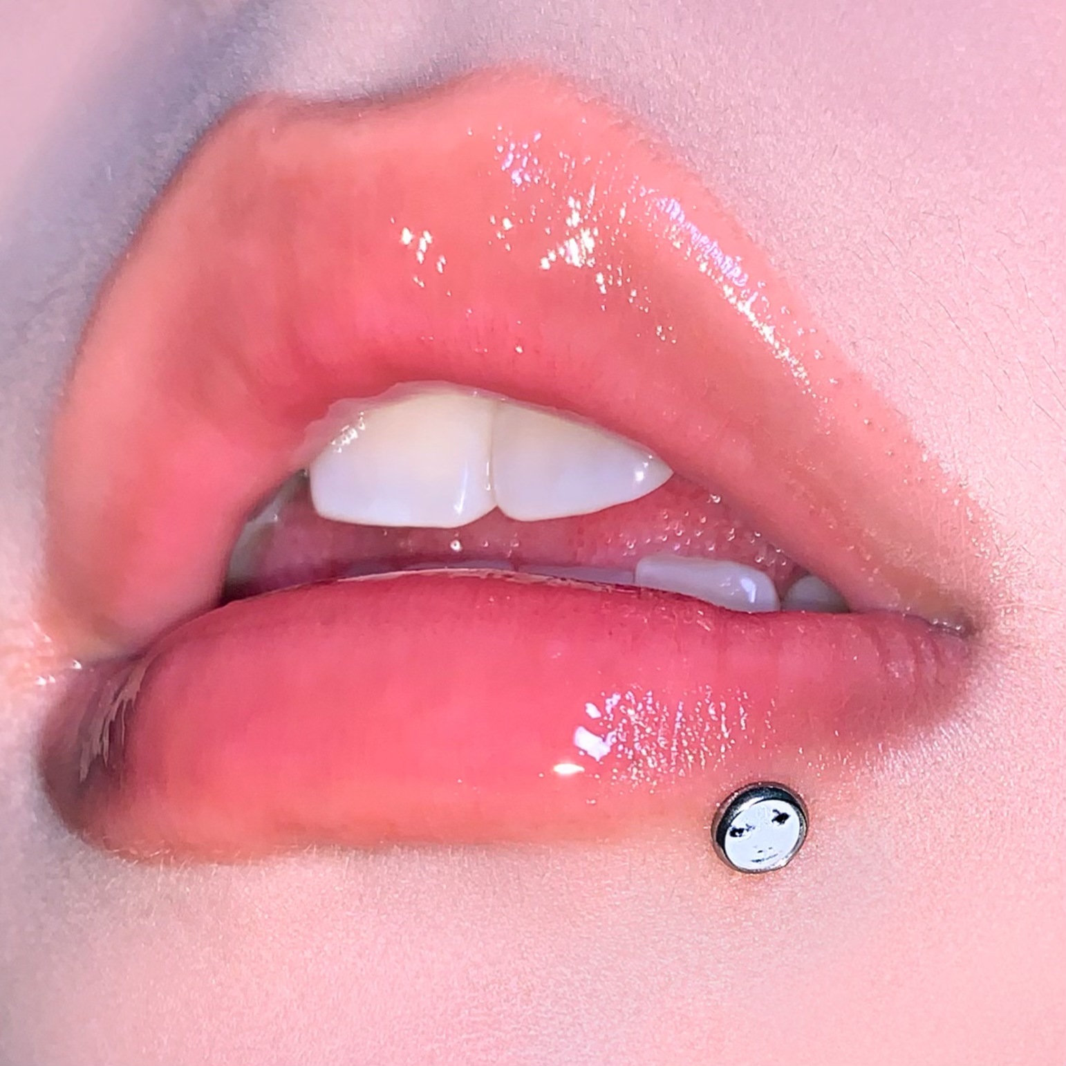 Labret piercing jewelry detail image