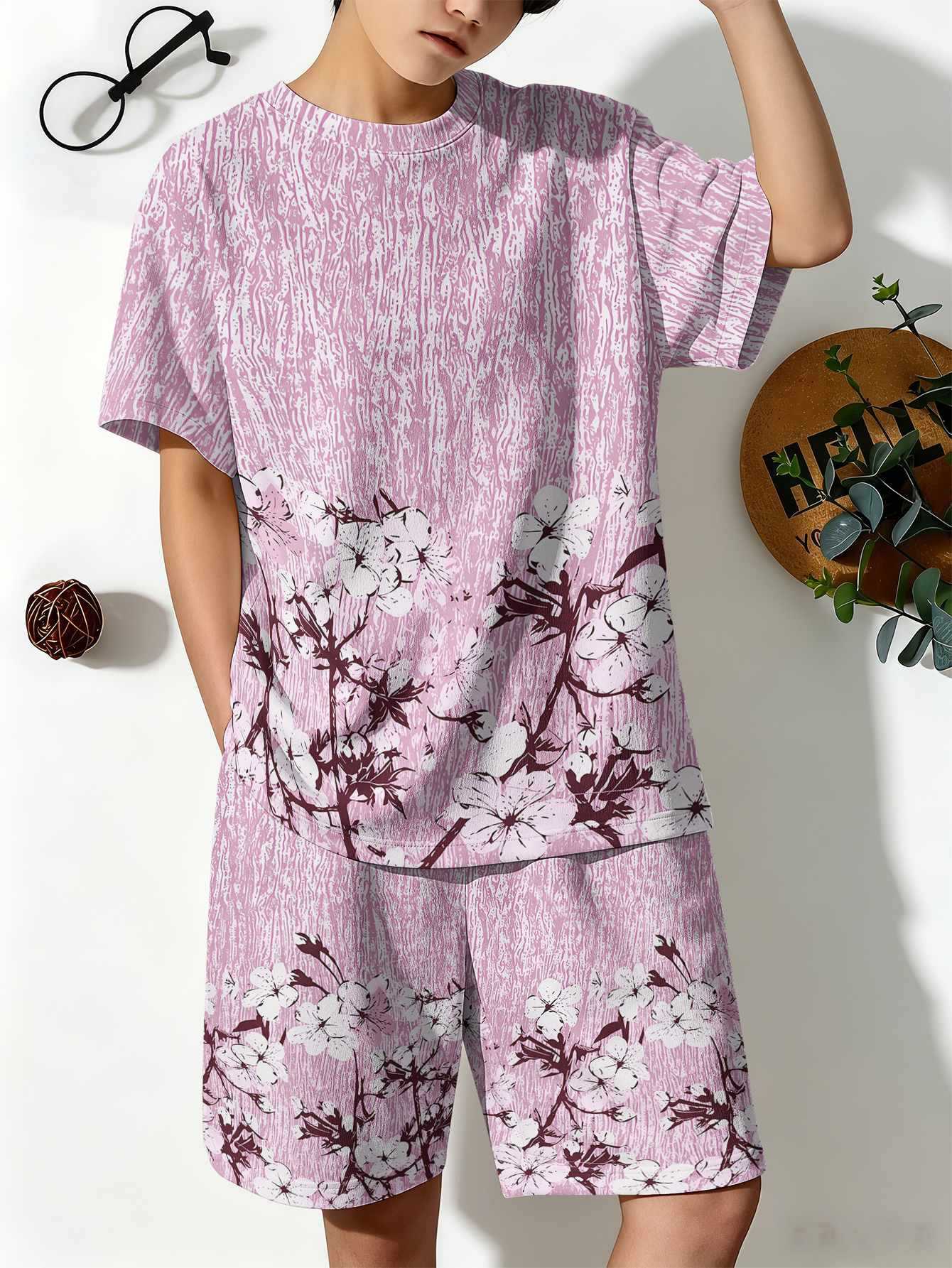 Jungen Anzug Mit Polka-dot- Und Blumenmuster In 3d-optik Set_voghion.com