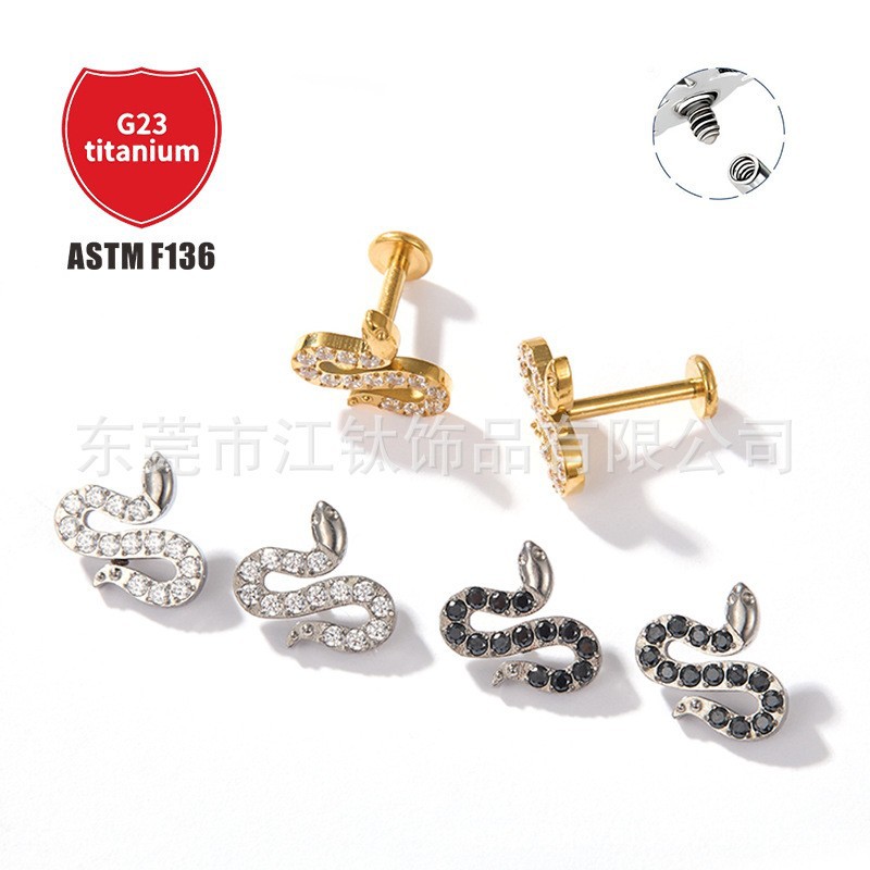 Pointed titanium steel lip stud product view