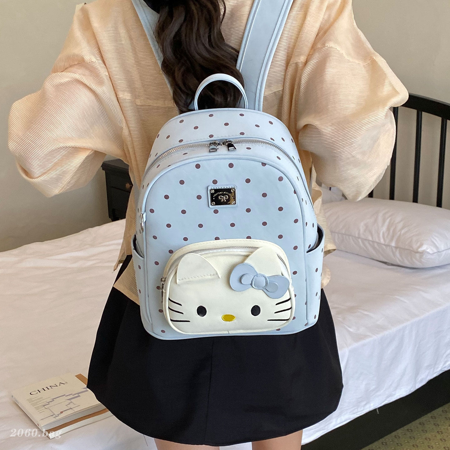 Bolsa de moda de alta capacidad de la universidad, bolsa de mujer, bolsa de viaje, punto de onda, bolsa de ocio de hombro, 2026 sensación de marea, nuevo estilo