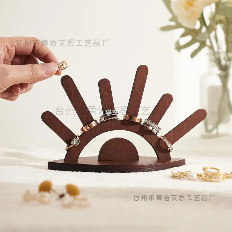 国境を越えた新しいクリエイティブジュエリーラックリング収納ディスプレイラック木製工芸品装飾品ホリデーギフト|undefined