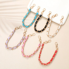 New handmade leather phone case strap short cup pendant accessory small perfume style bag chain for women