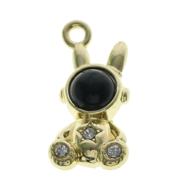 10 Pcs/package Cute Rabbit Astronaut Alloy Plating Inlay Pendant Jewelry Accessories display picture 6