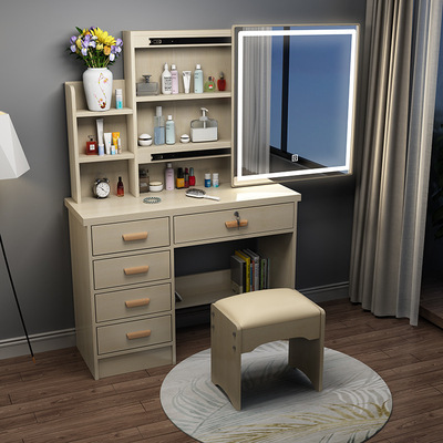 Mesa de maquillaje transfronteriza armario en un espejo push-pull venta caliente dormitorio simple moderno con armario de almacenamiento red comedor