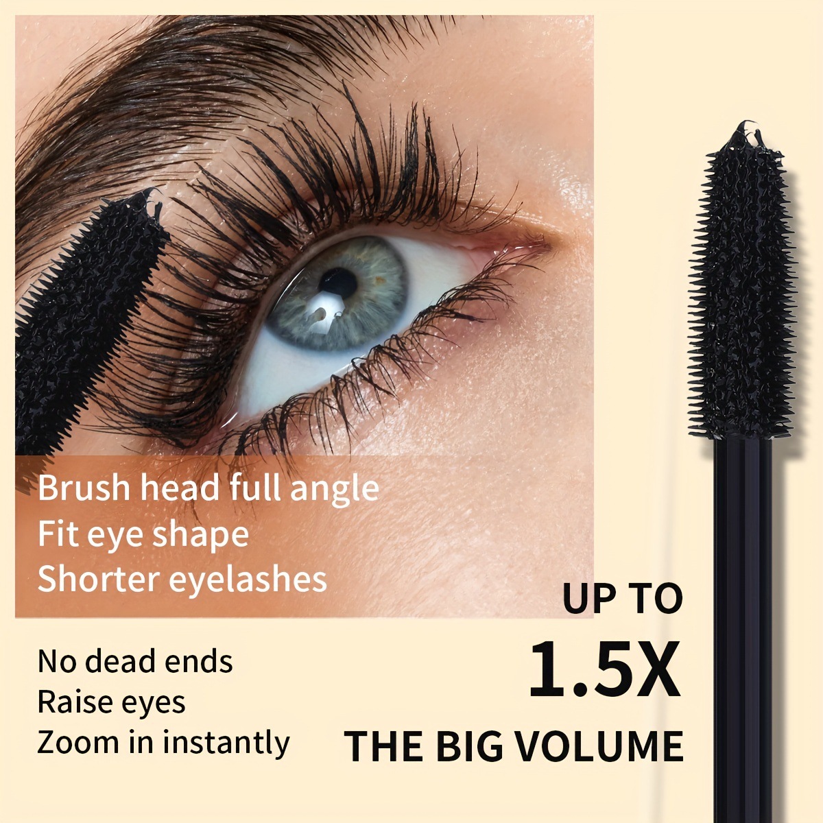 USHAS rímel a prueba de agua a prueba de sudor sin manchas, largo y grueso MA1073