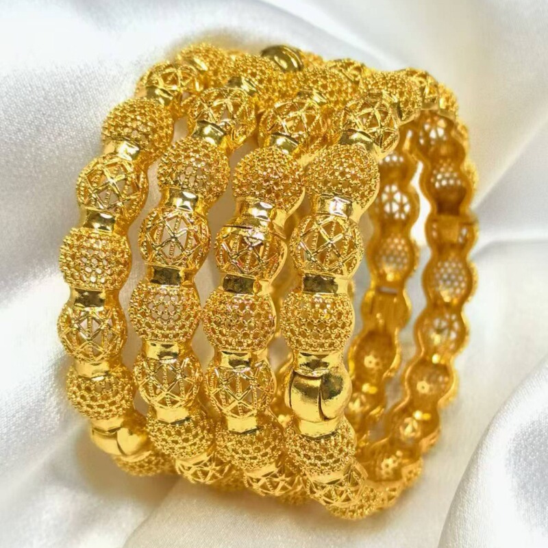 Cross Border Middle Eastern Gold Plated Women's Bracelet Luxury Jewelry Designer Indian Bracelet African Arab Wedding