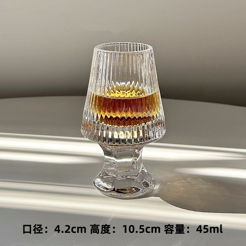 Taza de fragancia de whisky de alta calidad ins rayado engrosada cristal copa de vino extranjero taza de degustación de vino tinto del hogar