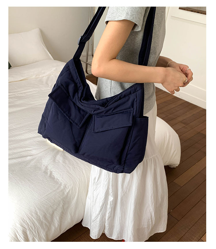 Japanese-style workwear style large-capacity single-shoulder bag, large pocket simple tote bag, ins canvas school crossbody messenger bag undefined