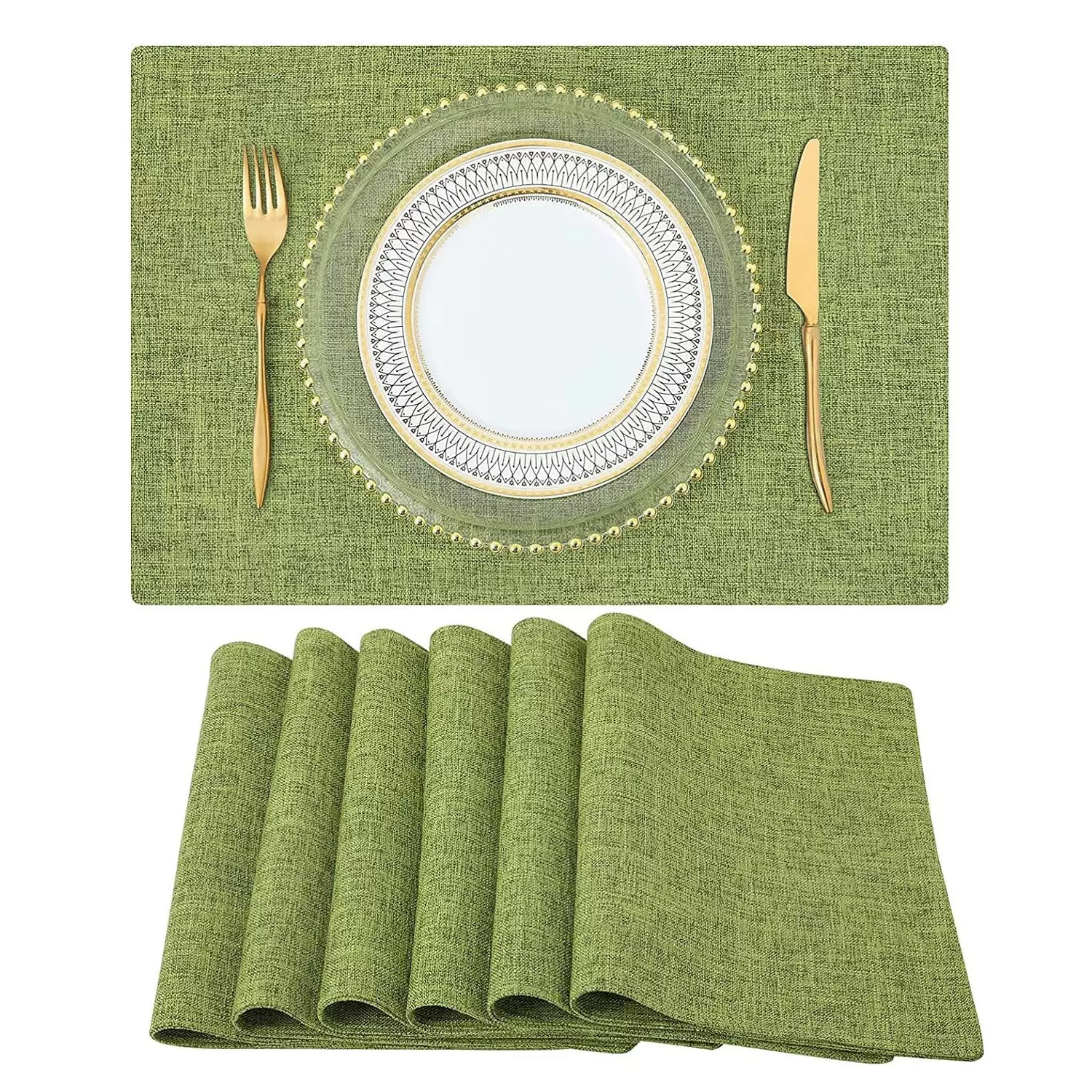 跨境亚麻餐垫美式轻奢餐具垫布艺隔热碗垫餐桌垫日式餐垫布西餐垫