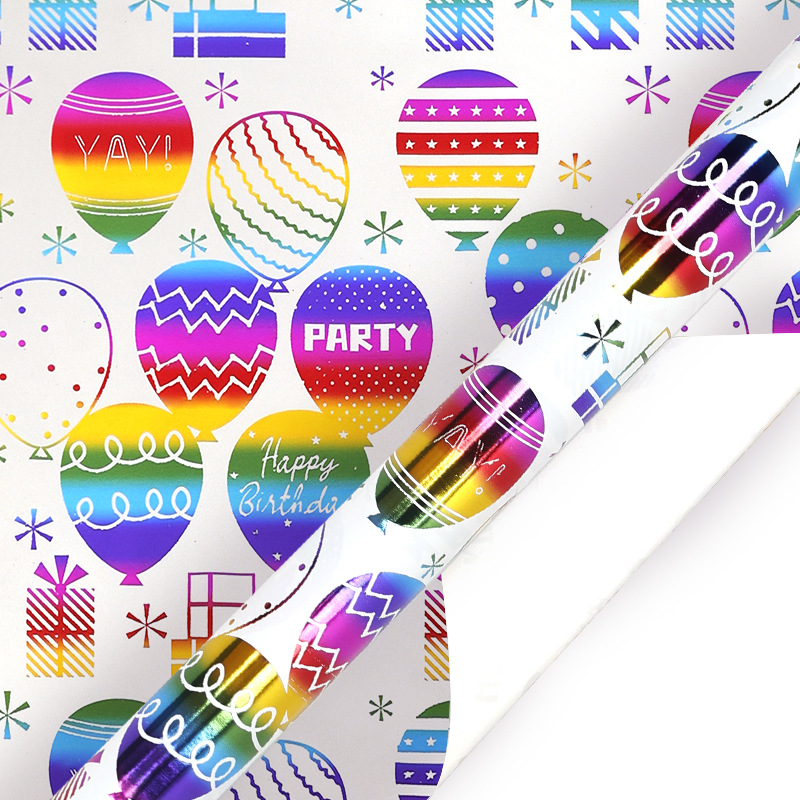 Transfronterizo Amazon para un paquete de regalos de cumpleaños de estampado de color colorido con líneas punteadas de papel de embalaje de regalo de amor
