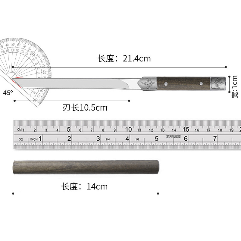 Camping cuchillo afilado cuchillo recto cuchillo de frutas de alta dureza cuchillo de supervivencia de barbacoa al aire libre cuchillo de supervivencia salvaje Nanmu