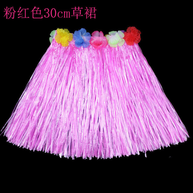 Halloween 30cm de longitud hula disfraz espectáculo de guirlandas hawaiano juego de falda de paja para niños
