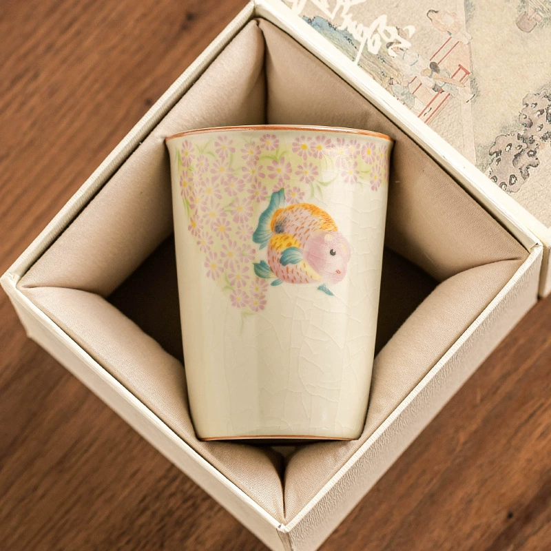 Производитель Ru Килн Китайская чашка мастера Personal Tea Set Kwalker для заваривания чая, поднимать стиль в чайном деле, чашка высокого класса керамическая кола чашка