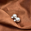 Double-sided universal hypoallergenic earrings from pearl, Korean style, internet celebrity