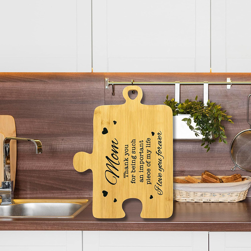 tablero de cortar de bambú multifuncional puzzle tablero de verduras de frutas refrigerio plato de alimentos suplementarios conveniente colgar tablero de verduras de clasificación