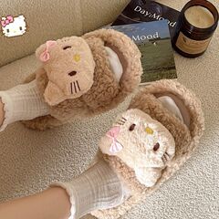 秋冬季外穿踩屎感棉拖鞋小清新室内可爱卡通趣味软萌保暖棉鞋