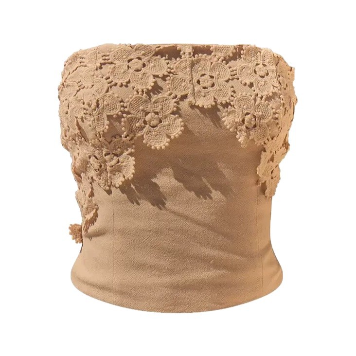 Newest Sexy Slim Fit Strapless Tank Top Women's Sleeveless Off The Shoulder Design With Fashionable Lace Trim_ecoleips.com