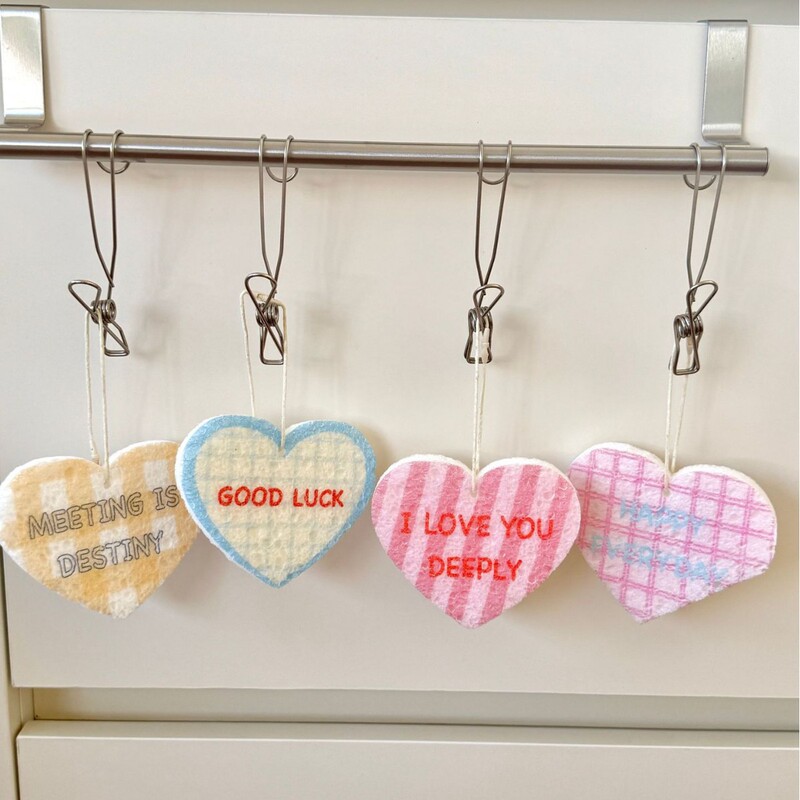 Heart-Shaped Wood Pulp Cotton Dishwashing Cloth Kitchen Dishwashing Rag Efficient Cleaning Absorbent Sponge Magic Dishwashing Tool