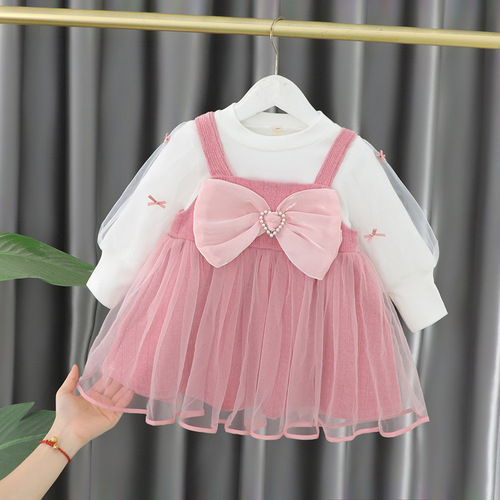 Girls dress, autumn princess dress, baby girl, baby winter dress, fashionable dress, children's dress 77126