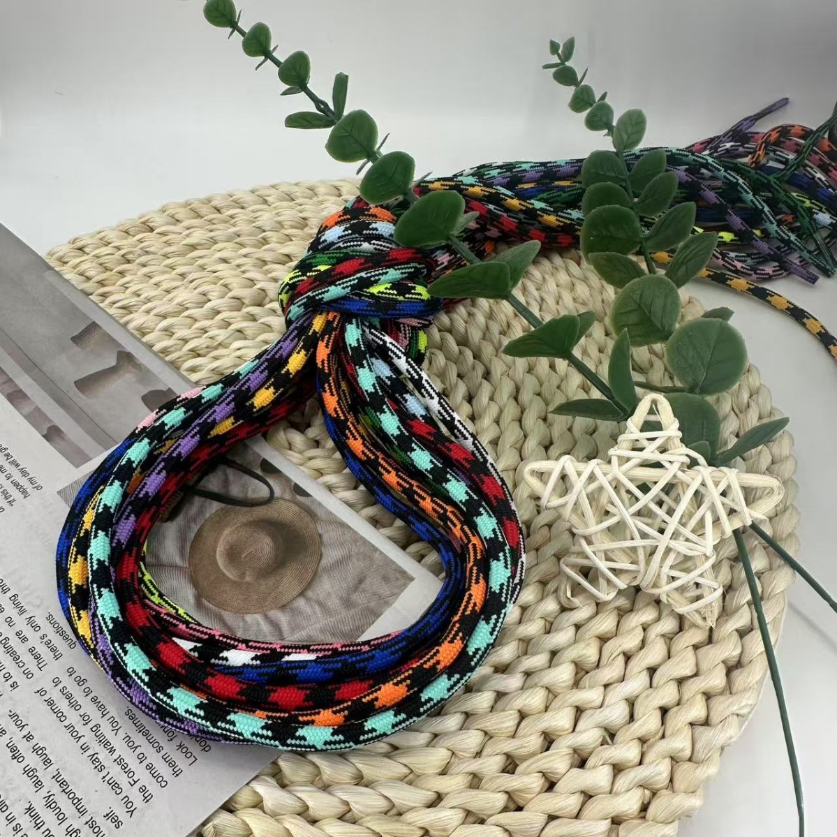 彩色潮流5mm涤纶绳挂件手工编织绳服装帽绳裤腰绳现货批发