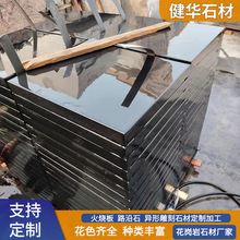 中国黑石材 花岗岩大型景区水景石雕刻异型石蒙古黑光面石板厂家