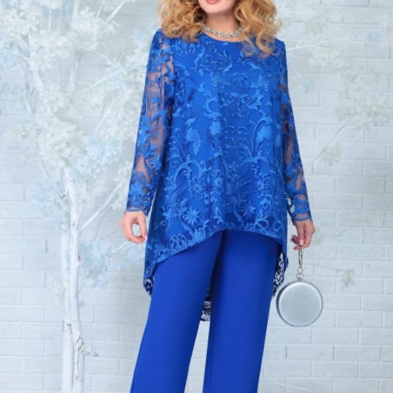 European and American New Style Dress Plus Size Women's Evening Dress Lace Embroidered Pants Two-Piece Cocktail Dress Set
