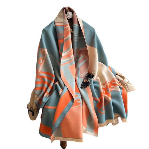 Personalized trendy carriage scarf  new fall and winter shawl imitation cashmere scarf women's warm scarf