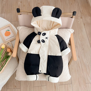 Baby Down Jacket Male and Female Baby Three-proof Hooded All-in-one Coat Autumn and Winter Thickened Warm Windbreaker Outgoing Winter Clothes