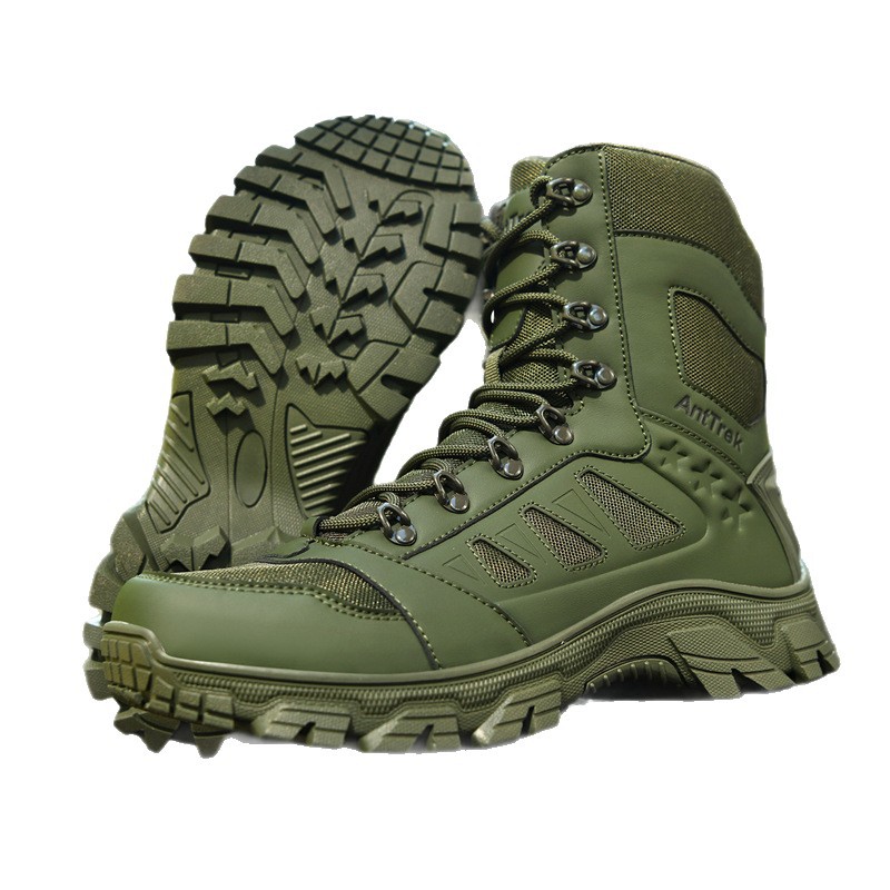 Transfronterizos resistentes a la explosión de venta directa nuevo entrenamiento a pie de combate a pie cómodo desgaste botas militares gruesas zapatos de montaña
