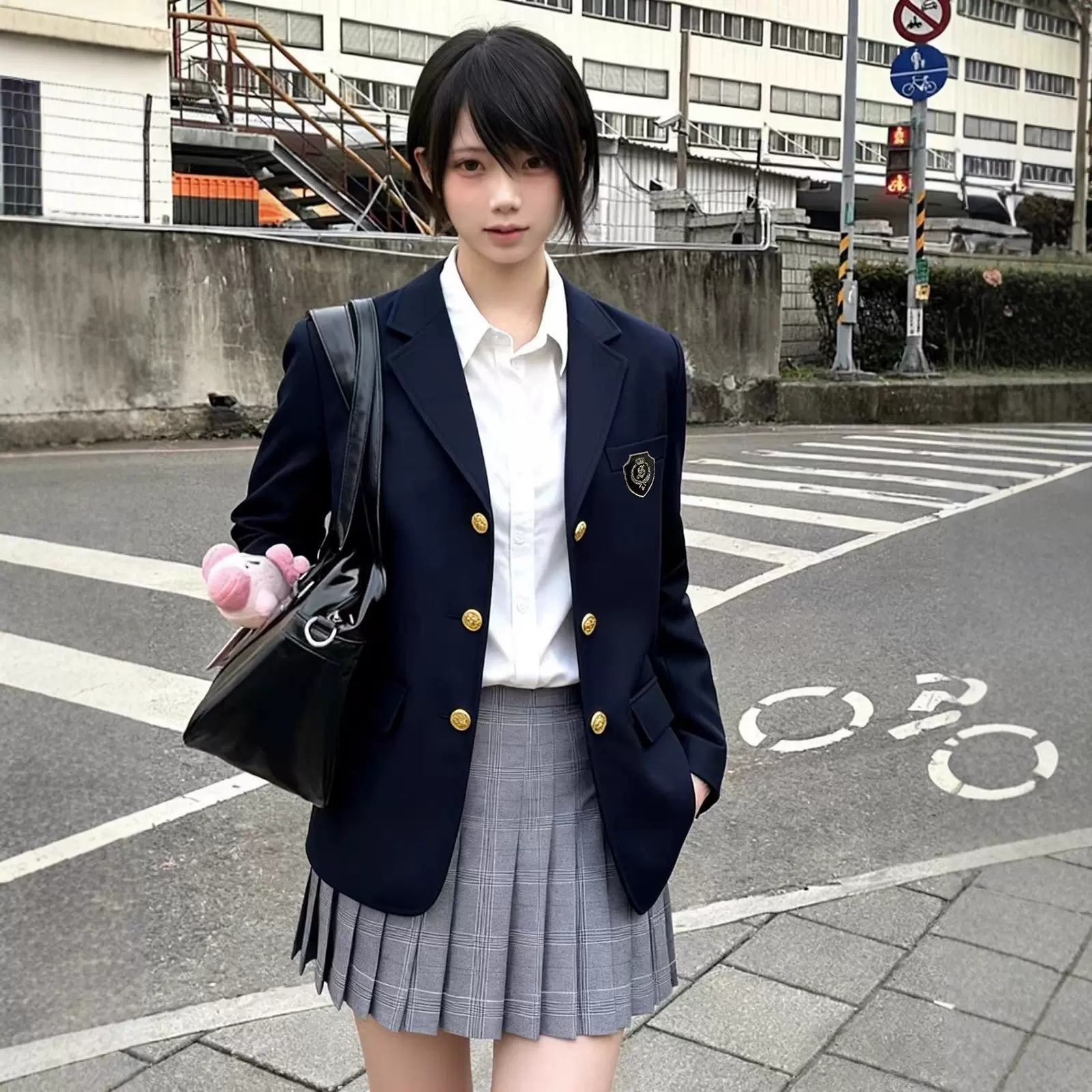 圣研高西装 学院风jk制服三粒扣多色西服百搭外套女士小西装外套