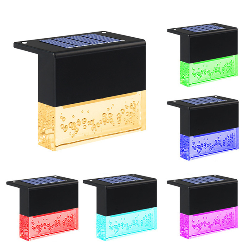 Lámpara de la cerca solar 3led lámpara de barandilla al aire libre aleros patio lámpara de pared paisaje cerca lámpara de fregadero de inducción