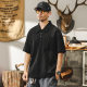 American Style Retro Polo Shirt Men's Summer Short-sleeved Fashion Brand High-grade Linen Stitching T-shirt Loose Men's Top