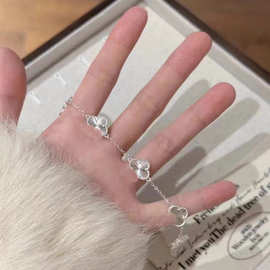 新款幸运四叶草五花手链手串手饰轻奢高级感吊坠项链不锈钢女饰品