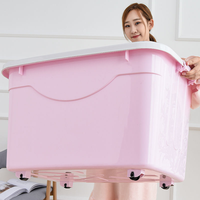 Plastic Storage Box Large Thickened Storage Box Book Clothes Quilt Fit Box Household Underwear Car Storage Box