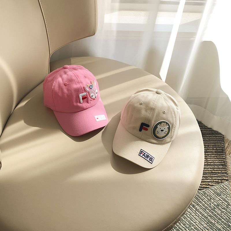 2021新款兒童刺繡鍾表棒球帽子小孩字母男女童鴨舌帽寶寶遮陽帽