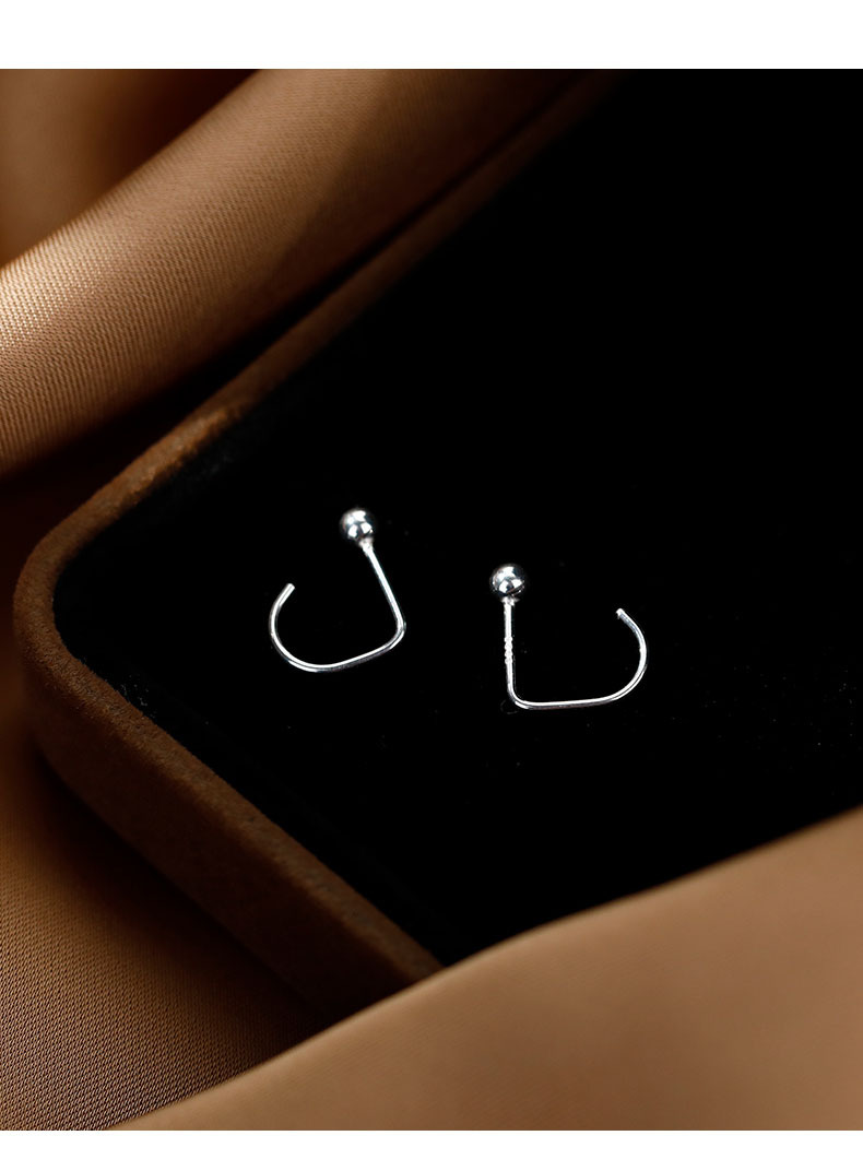 Geometric Bead Hook Earrings For Women Minimalist Style_voghion.com