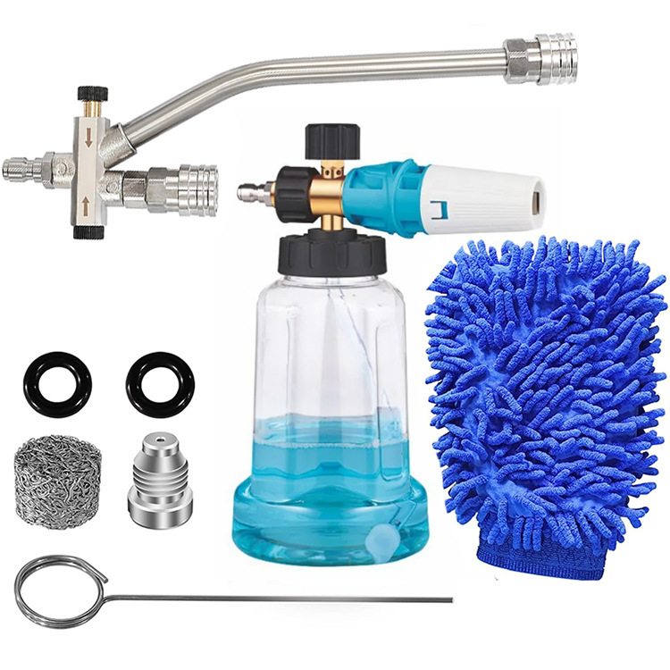 Amazon new high-pressure car wash foam pot transparent pot fan-shaped watering can large diameter PA pot 1/4 quick plug wholesale