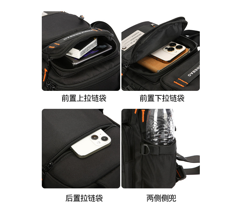 New fashionable men's chest bag, multi-functional dual-purpose backpack, simple small backpack, outdoor single-shoulder travel crossbody bag undefined