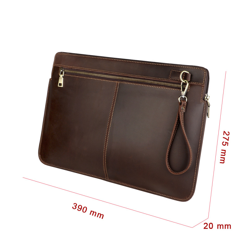 Factory wholesale men's and women's computer bag crazy horse leather business casual universal file bag computer bag leather protective cover Factory wholesale men's and women's computer bag crazy horse leather business casual universal file bag computer bag leather protective cover