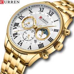 Curren/Carren 8427 Men's Business Steel Band Watch Quartz Calendar Six-hand J Chronograph Indicator Men's Watch