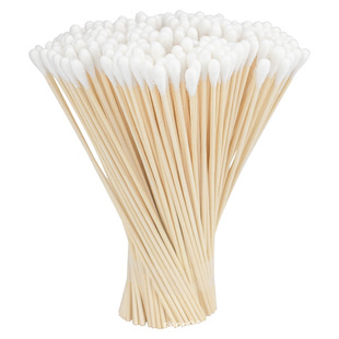 Exported to Europe and the United States 15cm Wooden Swabs 6inch Single-Headed Birch Pole 15cm Cleaning Swabs (Cotton Swabs)