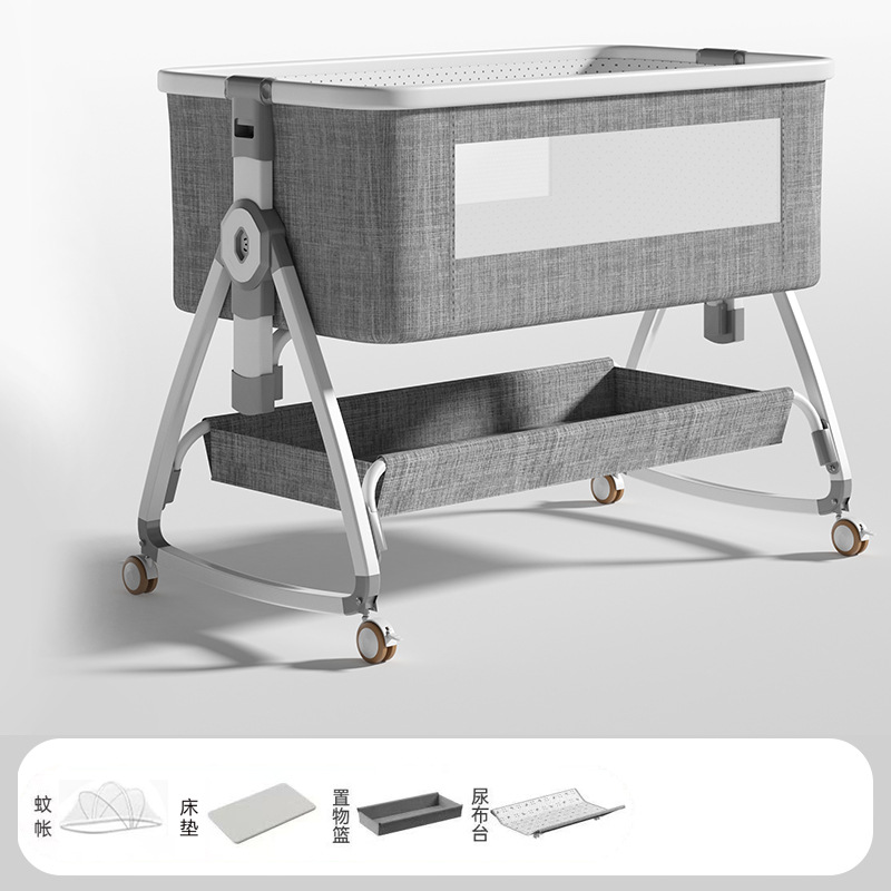 Cuna multifuncional mesa de pañales plegable móvil cama grande empalmada cama grande cama bb portátil al por mayor transfronteriza cuna